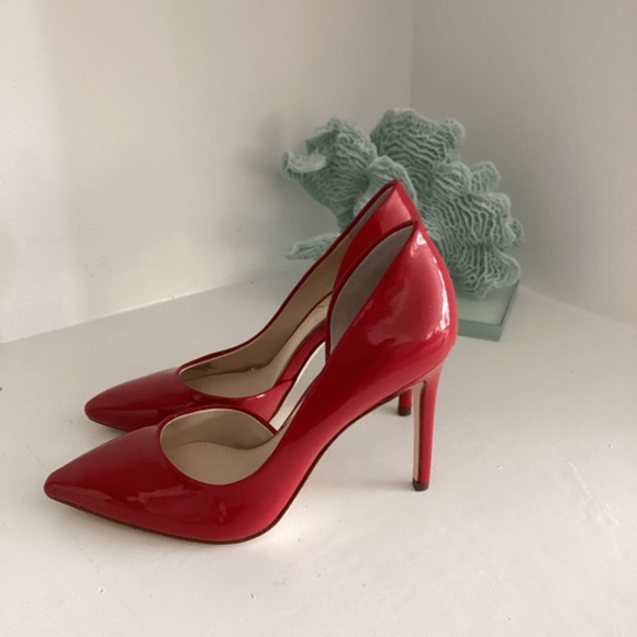 NEW Jessica Simpson Women's Prizma Red Pointed Toe D'Orsay Heels Size 36.5 US 6 - Picture 6 of 11